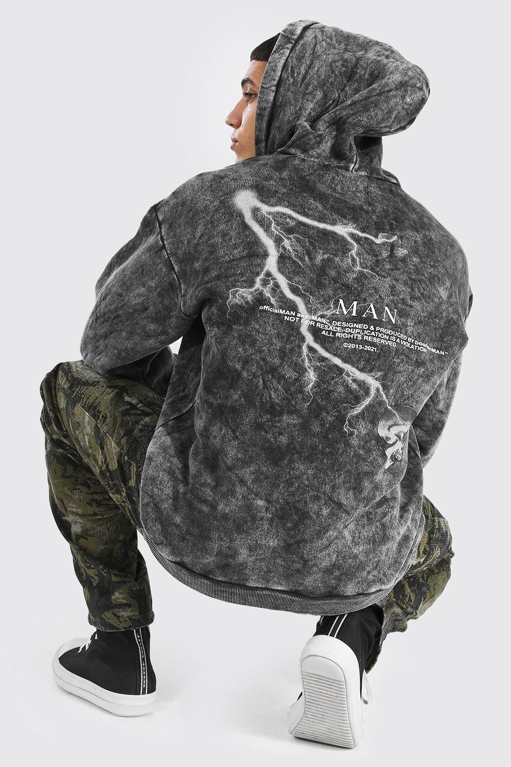 Lightning discount print hoodie